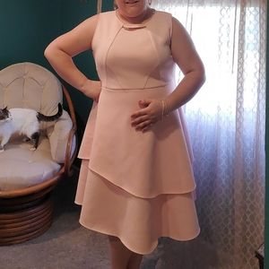 NWT Baby pink asymmetrical Eloquii dress